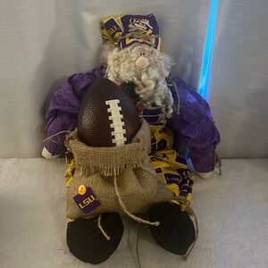 LSU (Louisiana‎ State University) Santa Decor Fabric